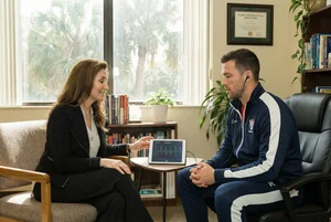 Person checking heart rate variability on wearable device